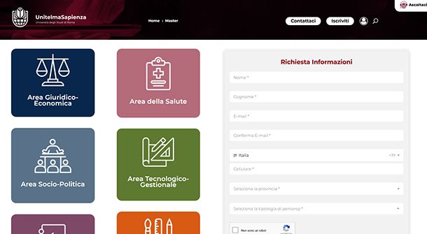 Master Universit&agrave; telematica UNITELMA Sapienza
