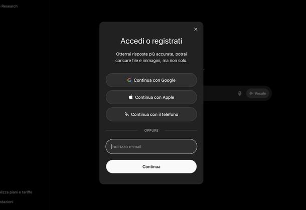 Registrarsi su ChatGPT da PC