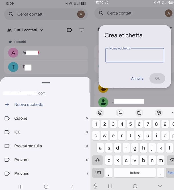 app google contatti