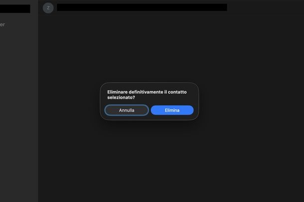 Eliminare contatto dalla rubrica Outlook macOS