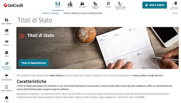 Acquistare BOT online UniCredit