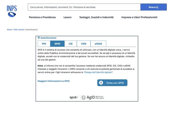 Entrare nel sito INPS con delega