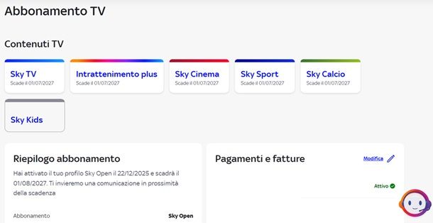 disdetta pacchetti sky da sito