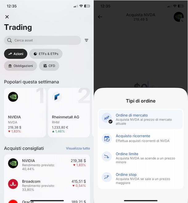 Investire in azioni su Revolut