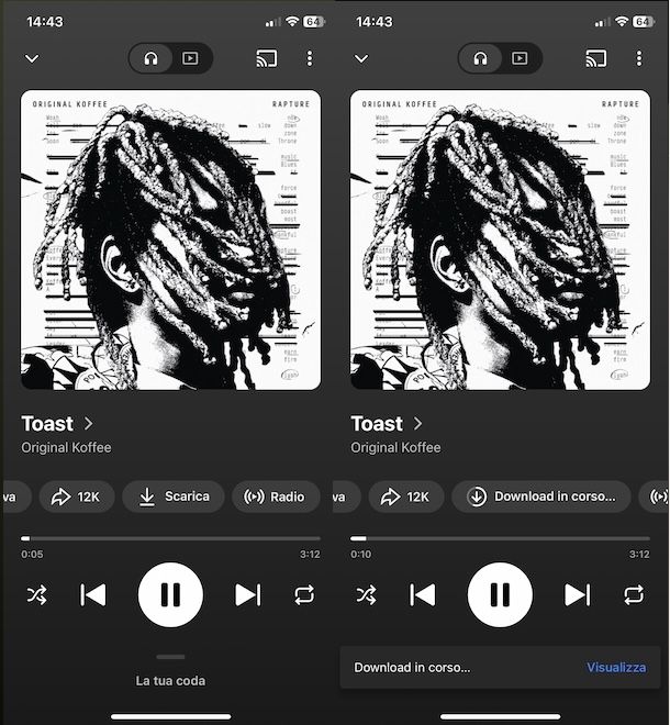 Scaricare musica da YouTube Music