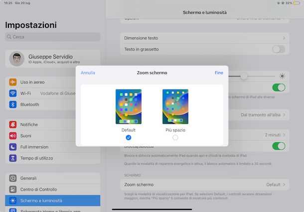 Come ingrandire le icone su iPad