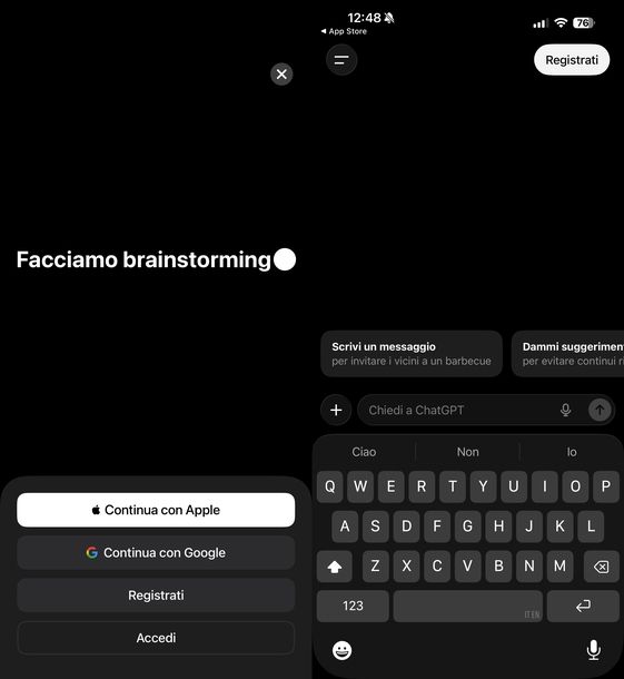 Registrarsi su ChatGPT da iOS