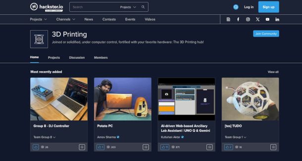 schermata sito Hackster.io