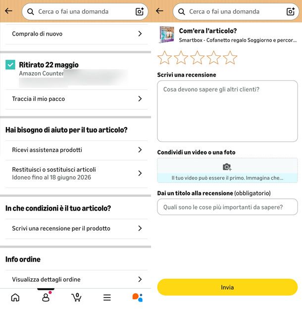 Recensione Amazon app