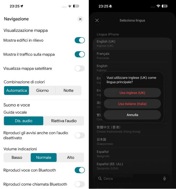 Come cambiare voce a Google Maps su iPhone