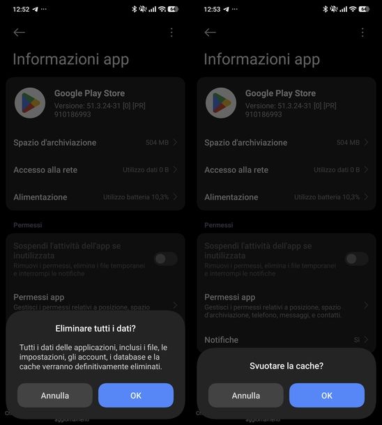Svuotare cache dati Android