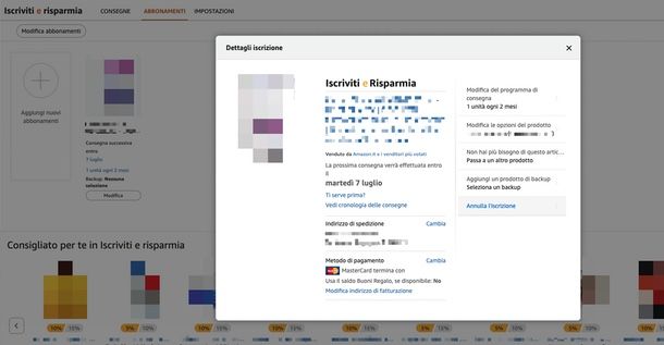 come annullare Iscriviti e Risparmia Amazon da PC