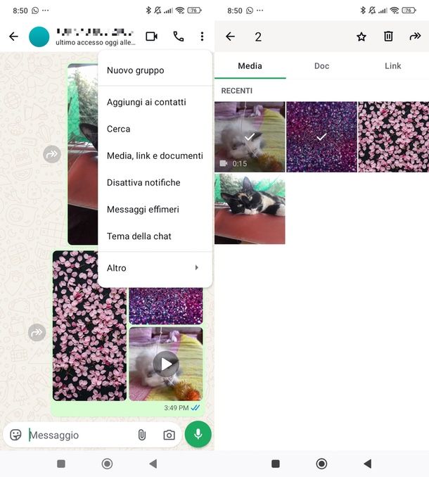 cestino chat WhatsApp Android