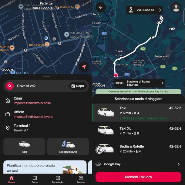 schermate app Freenow by Lift