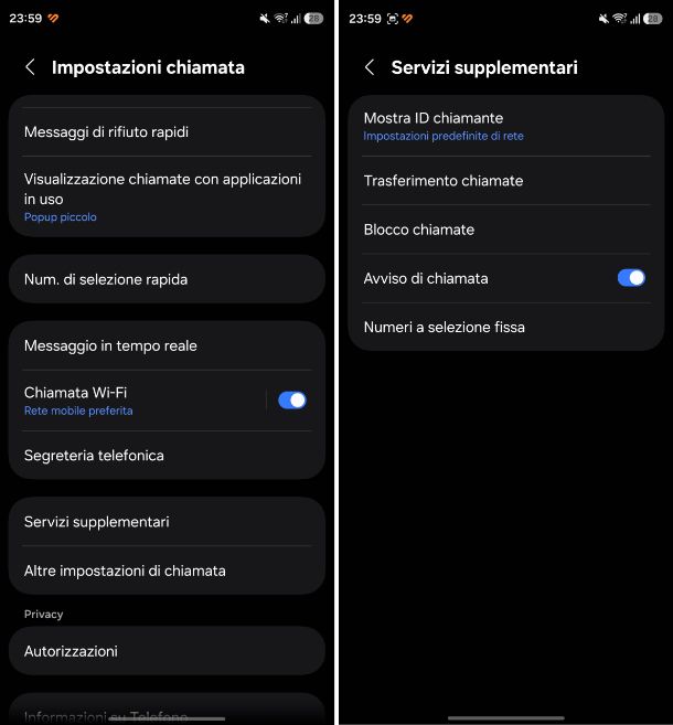 Come attivare avviso di chiamata Samsung