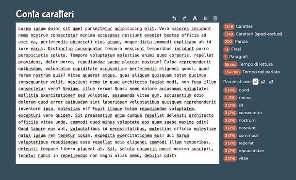 Conta caratteri online