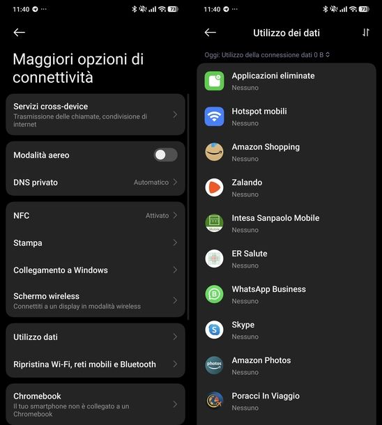 Controllare traffico Internet Android