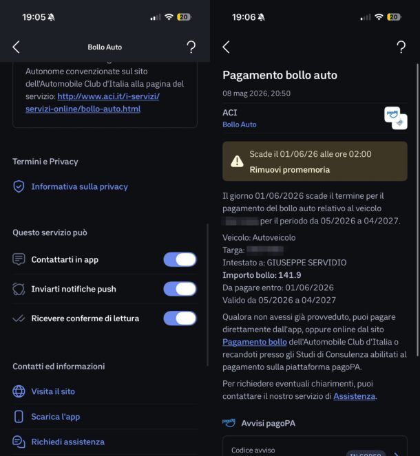 Bollo auto app IO