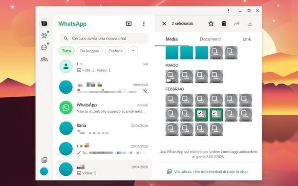 WhatsApp Web Media link documenti