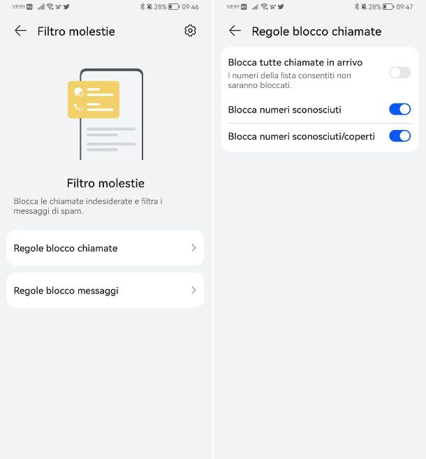 Come non ricevere telefonate pubblicitarie Huawei