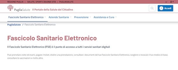 Fascicolo Sanitario Elettronico