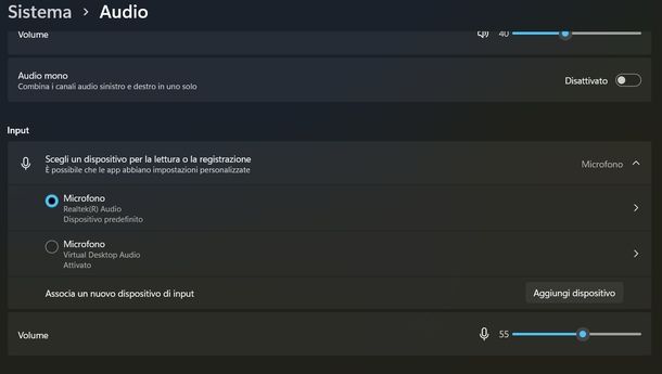 Riattivare microfono su Windows