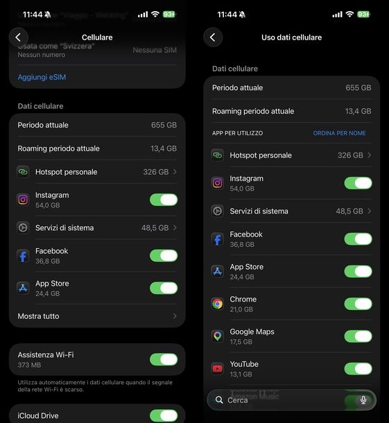 Controllare traffico Internet iOS