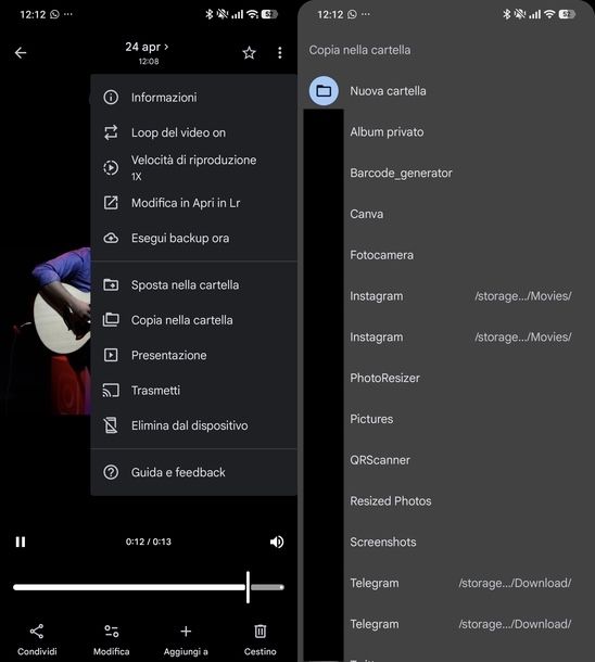 Togliere audio da video Android