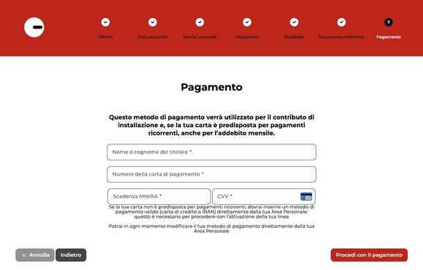 Pagare fibra iliad online