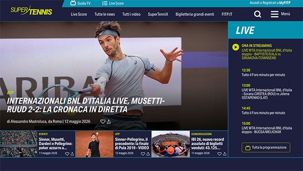 Siti per vedere tennis in diretta gratis
