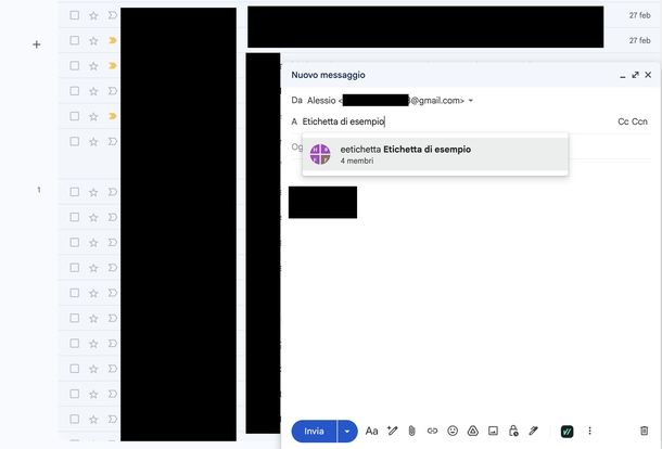 Inviare email a pi&ugrave; destinatari con Gmail etichette Web