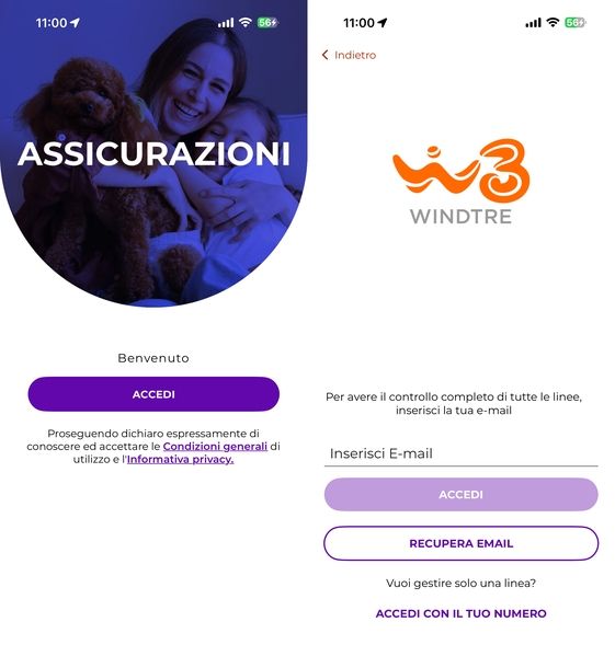 Login app WINDTRE