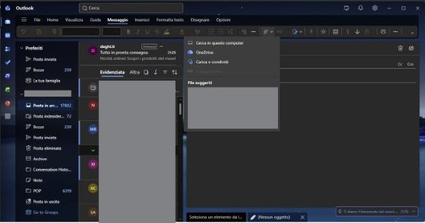 OneDrive su Outlook