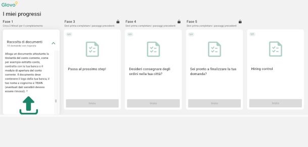 procedura di registrazione come rider Glovo