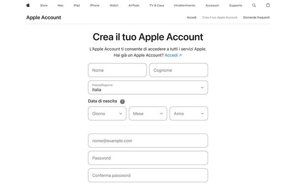 Creare indirizzo email gratis iCloud