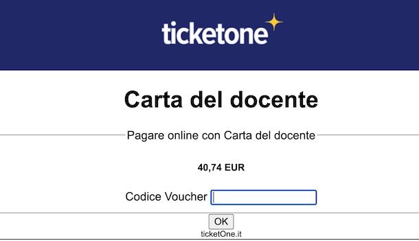 Acquistare su TicketOne con Carta docente
