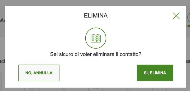 Eliminare contatto dalla rubrica Intesa Sanpaolo Web