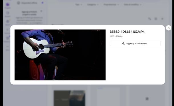 Togliere audio da video Canva Web