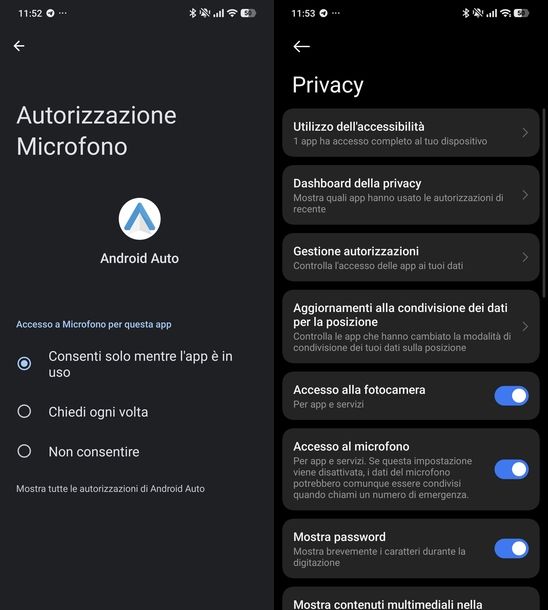 Riattivare microfono su Android