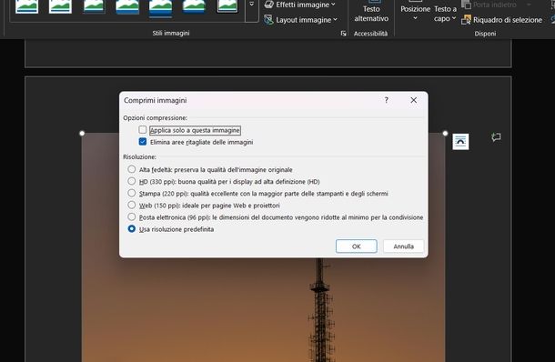 Ridurre dimensioni di file Word