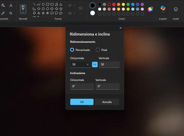 Ridurre dimensioni foto Paint Windows
