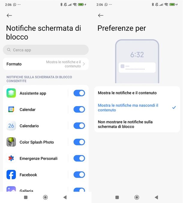 Nascondere notifiche blocco schermo Xiaomi