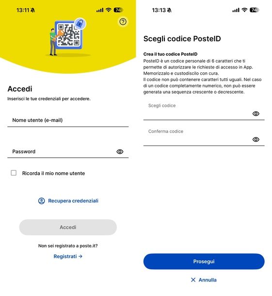 Modificare codice PosteID