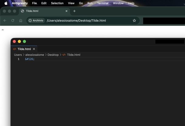 Fare tilde su HTML