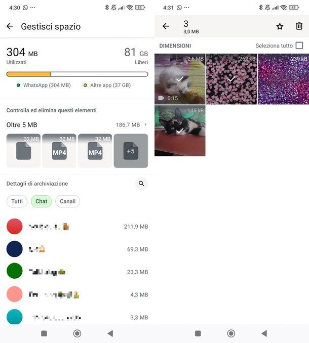 cestino nascosto WhatsApp Android