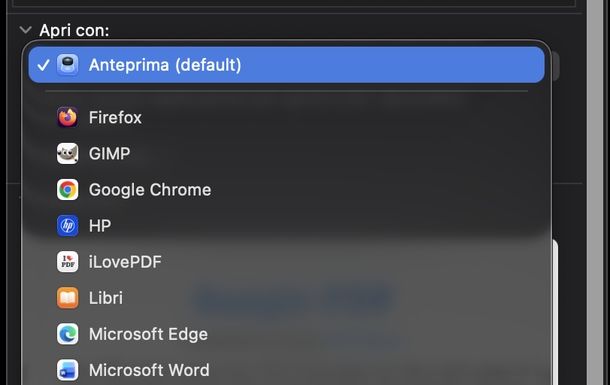 Cambiare programma predefinito macOS