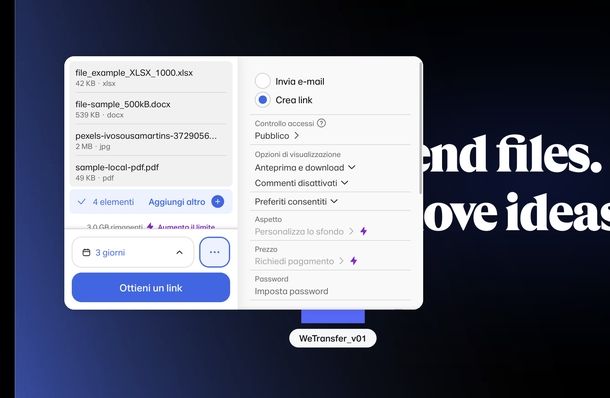 Come funziona WeTransfer link