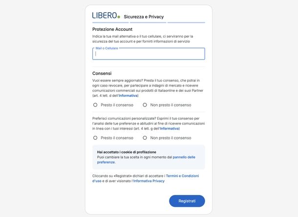 Creare indirizzo email gratis Libero