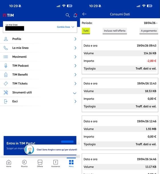 Controllare traffico Internet TIM