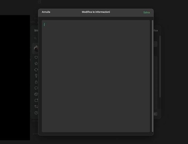 Eliminare stato info WhatsApp macOS